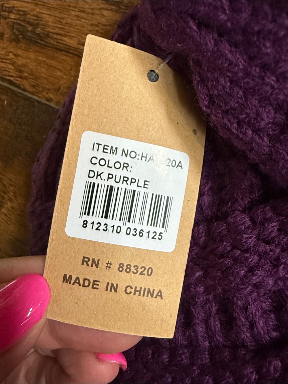 NWT!  C.C Deep Purple Ribbed Beanie - Picture 5 of 6